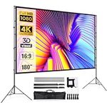 Projector Screen and Stand 180 Inch