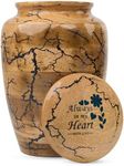 STONLIF Wooden Urns for Human Ashes - Adult Male, Female | Epoxy Resin Cremation Memorial, Decorative Urn for Ashes | Funeral Urns - Large Up to 250 lbs