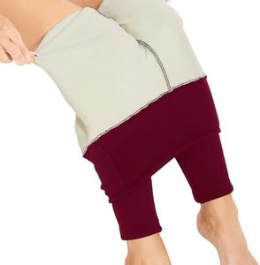 Gayhay Fleece Lined Leggings Women – High Waisted Winter Warm Yoga Pants Workout Tummy Control Thermal Warm Leggings Black Wine Red