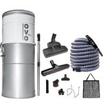 OVO Heavy Duty Powerful Central Vacuum System, Hybrid Filtration (with or Without Disposable Bags) 35L or 9.25Gal, 700 Air watts with 35ft Deluxe Plus Accessory kit Included