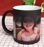 NWOSKI Personalised Magic Mugs with Photos or Text! Colour Change Coffee Mug Tea! Heat Photo Text Logo for Dad, Birthday Gift Both Sides Print (2 Photos), White, Pers-110z-Mug