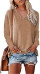 GOLDPKF Basic Long Sleeve Tops Wome