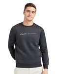 Qube By Fort Collins Men's Fleece Round Neck Regular Fit Sweatshirt (929241 SMU_Anthra_L)