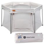 Venture All Stars Joy Baby Playpen - Pop Up Compact Play Pen - 360 Degree Viewing - Fitted Floor Mat - Foldable & Portable