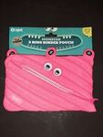 New ZIPIT Pink Zipsters Monster 3 Ring Binder Pencil Case School Supplies N2