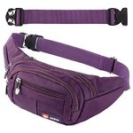 Bumbags and Fanny Packs for Running Hiking Waist Bag Outdoor Sport Hiking Waistpack for Men Women (Purple-Ex-Belt)