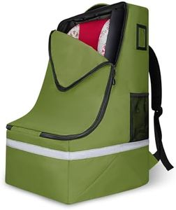 LARIPOP Car Seat Travel Bag for Airplane,Infant Seat Travel Bag with Shoulder Strap,Padded Car Seats Backpack with Reflective Stripes,Large Carseat Carrier Bag Travel Car Seat Cover,Green