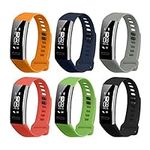 kwmobile Strap Set compatible with Huawei Band 2 / Band 2 Pro Straps - 6x TPU Silicone Replacement Wristband - Multicolor