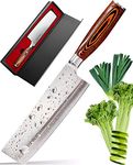 TradaFor Stainless High Carbon Steel Vegetable Japanese Chef Knife - 7Inch Usuba-Cutter-Slicer-Cleaver-Nakiri - Professional Quality Cutlery - Multipurpose Use for Home Kitchen or Restaurant