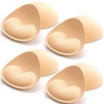 KSang Bra Pads Inserts Breast Enhancer - 4 Pairs Sew in Bra Cups for Sports Bras Swimsuits Bikini Push up Pads Fits B/C Cup