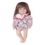 Himaja Little Shopee® | Imported Little Cute Silicone Reborn Girl Doll | Realistic Looking Eyes and Long Hairs | Size 30cm (Multicolor)