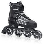 Nattork Adjustable Inline Skates for Kids and Adult with Light Up Wheel, Outdoor & Indoor Illuminating Roller Skates for Girls and Boys,Beginners