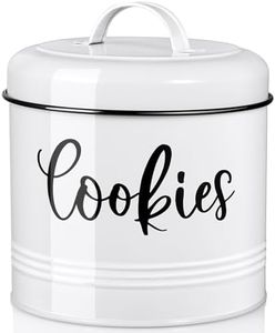 DAYYET Farmhouse Cookie Jar for Kitchen Counter, 1 Gallon Vintage Cookie Jar with Airtight Lid, Large Food Storage Container for Candy, Cookies, Dessert, Rustic Kitchen Decor and Accessories