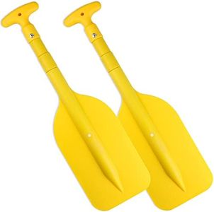 Telescoping Boat Paddle Collapsible Oar for Boat 21'' - 42'', Collapsible Paddle for Boat Kayaking Rafting Jet Ski Canoe Outdoor Kayak Water Sports and Safety Boat Accessories 2 Pack, Yellow