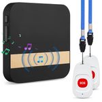 CoolShef Wireless Caregiver Pager System – Emergency Alarm for Elderly, Fall Alert & Panic Button with 1 Plug-in Receiver & 2 Call Buttons, Personal Alarm & Call Bell for Safety (80M Range)