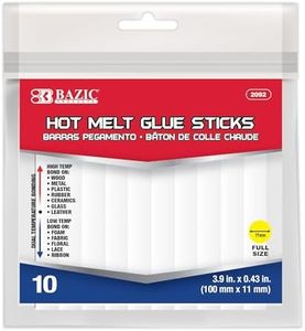 BAZIC Hot Melt Glue Sticks Dual Temp Full Size 3.9" x 0.43", All Purpose Industrial Glue Stick, Quick Repair Home Improvement Crafts (10/Pack), 1-Pack