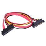 LipiWorld 22Pin Male to Female SATA Power Cable 22Pin (7+15) Male Plug to 22 Pin (7+15) Female Jack Connector SATA Serial ATA Data Power Combo Extension Cables Wire Cords (Pack Of 1),Multi-colored