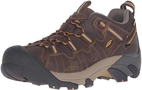 KEEN Men's Targhee 2 Low Height Waterproof Hiking Shoes, Cascade Brown/Golden Yellow, 9 Wide