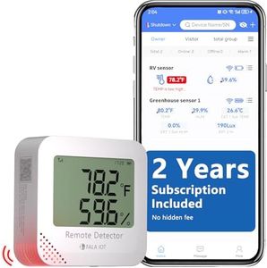 FALA IOT 4G Cellular Temperature & Humidity Monitor, RV Pet Safety Temp Humidity Monitoring System, Remote Power Outage Sensor for Car, Camper, Greenhouse, Freezer, 2 Years Subscription Included