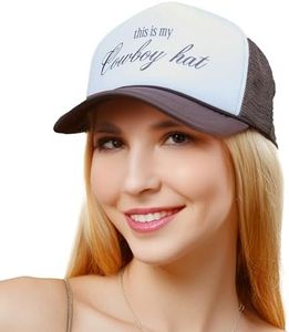 Funky Junque Foam Trucker Hat, This is My Cowboy Hat (White/Brown), One Size