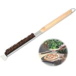 Pizza Oven Brush,Pizza Stone Cleaning Brush with Scraper,Barbecue Grill Cleaning Tool with Wood Handle,Pizza Stone Brush Kitchen Oven Accessories,Cleaning Brush for Kitchens,Portable BBQ Bake Tool……