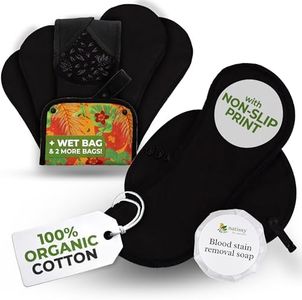 Non-Slip Premium Reusable Period Pads for Heavy Flow & Incontinence (L+XL, 6-Pack); High-Temp Organic Cotton Washable Cloth Pads for Women; Non-Irritating Reusable Pad Menstrual for Comfortable Care