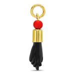 Gold Plated Red Black Figa Hand Evil Eye Protection Good Luck Charm Talisman Pendant for Men and Women - Stylish Lucky Charm Jewelry Gift for Someone You Love and Adore