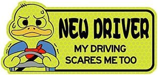 biinfu Reflective New Driver Sticker, Student Driver Decal for Car, Vehicle Keep Distance Sign Bumper Funny Duck Sticker-Yellow