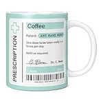 Mug Monster - Prescription for Coffee Mug, Personalised Leaving Gift for Colleague - Ceramic Coffee Mug/Cup, Gift for Men or Women, Extra Large and Giant Mug Available, 20oz White Mug