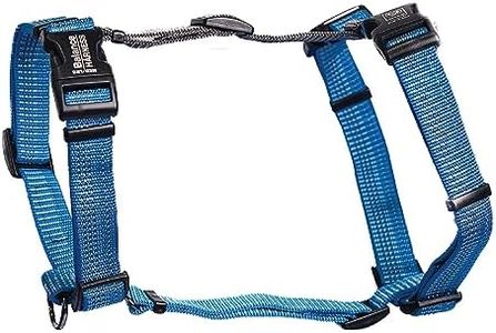 Blue-9 Reflective Buckle-Neck Balance Harness, Fully Customizable Fit No-Pull Harness with 3M Reflective Stitching, Ideal for Dog Training and Obedience, Made in The USA, Blue, Medium/Large