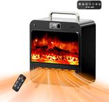 Feculs Electric Fireplace Heater, 3-in-1 Portable Fireplace Heaters for Indoor Use, 750/1500W Space Heater Indoor, 3D Flame, 3 Modes Fan & 12 Hours-Timer, Space Heater with Remote Timer