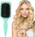 NILUTO Curl Defining Brush, Curly Hair Brush Curl Brush for Curly Hair, Curl Define Styling Brush, Shaping and Defining Curls For Women Men Less Pulling and Curl Separation (1pcs Green)