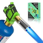 TURBOHEAT Handy Cyclone Propane Torch Head Turbo Flame Self Ignite Small Welding Torch Fuel on Propane MAPP MAP Pro Gas Cylinder Tank Push Button Trigger Start Mini Nozzle Soldering Brazing Glass Work