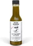 Seed Ranch Hot Thai Sauce, 5 Fl Oz - Spicy Heat - Featured on Hot Ones, Green Carolina Reaper Pepper, Organic Gourmet Hot Sauce - Vegan, Non-GMO, Gluten-Free, Proteins, Rice Bowls, Noodles & Breakfast