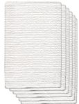 Gourmet Pro 86196 6 Pack Ribbed Bar Mops Kitchen Towel 100-Percent Cotton Terry, 15-Inch X 18-Inch, White