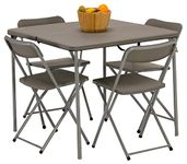 Vango Woodland Portable Picnic Table Set, Collapsible Camping Table, Folding Table and 2 Chair Set, Camping Equipment, Garden Furniture