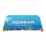 QSUM Personalized Table Cover,Custom Table Cloth with Business Logo Back with Slit Polyester Spandex Tablecloth for Tradeshow Wedding Party Festival Events(6FT (130" W x 88" H))