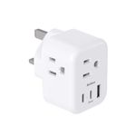 US/CA to UK Ireland Travel Plug Adapter, Addtam Type G Power Outlet Adapter with 3 AC Outlets and 3 USB, Travel Essentials for USA to Dubai Scotland British London England Hong Kong Irish