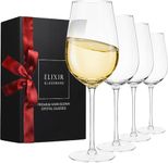 ELIXIR GLASSWARE White Wine Glasses Set of 4-18 oz - Hand Blown Crystal Wine Glasses - Crystal Wine Glasses - Premium Long Stem Wine Glass Set of 4 - Housewarming Gifts, Wine Gifts for Women and Men