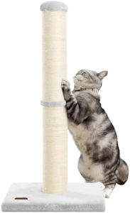 Karolpar 34inch Cat Scratching Post with Natural Sisal Rope 4.3Inch Large Diameter Scratcher Post Tree for Indoor Cats Grey