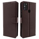 Pikkme Samsung Galaxy M30s / M21 / M21 2021 Flip Cover| PU Leather Finish | 360 Protection | Wallet & Stand | Strong Magnetic Flip Case for Samsung Galaxy M30s / M21 / M21 2021 (Coffee)