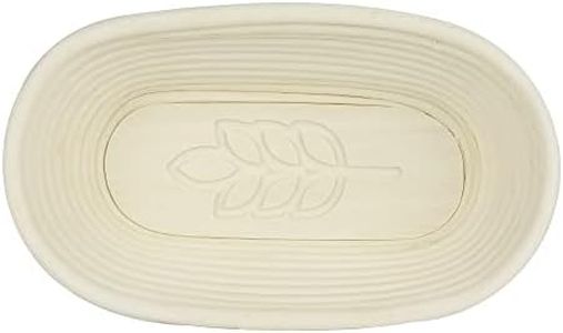 Vollum Bread Proofing Basket Banneton Rattan Cane Bread Maker for Artisan Breads, 10 Inch x 5.5 Inch x 3.5 Inch,1-Pound Oval Brotform with Leaf Imprint