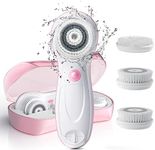 TOUCHBeauty Facial Brush Skin Cleansing Set with Case |Face Cleanser & Exfoliator with 3 Professional Spin Brush Suitable for Oily/Dry/Sensitive Skin Waterproof Pink TB-0759A