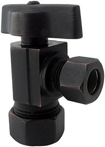 LASCO 06-9211OB Angle Stop Quarter Turn Ball Valve, 5/8-Inch OD Compression Inlet X 3/8-Inch OD Compression Outlet, Dark Oil-Rubbed Bronze