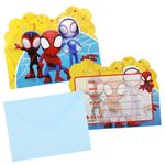 10Pcs Party Invitations Kids Birthday Party Invitations for Kids, Spidey Party Invites Boys Girls Children with Envelopes, Double Sided Invite Cards for Birthday Baby Shower Party