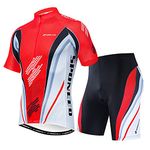 sponeed Cycling Kits for Men Biker Shirt Shorts Padded Biking Outfit Bottoms Bicycles Riding Set Suits XXL US Red