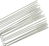 Honbay Straw Cleaner Brushes, nylon bristles stainless steel handle, Nylon Skinny Pipe Tube Cleaner - 20 Piece Value Pack - 6 mm bristles x 7" 175mm long