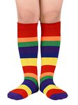 Kids Soccer Socks Crazy Socks for Kids Toddler Knee High Tube Rainbow Socks Boys Girls Cotton Sport Stocking 1 Pair Rainbow Color One Size