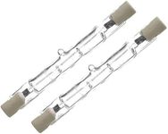 Zunesha Pack of 2 Lighting 120W = 150W Eco Halogen R7s Light Bulbs J78, 78mm, J118 118mm Length Energy Saving Linear Halogen Floodlight Security, 2250 Lumen (J118 (118mm))