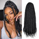 FFDDear 6 Packs Marley Hair 18 Inch Marley Twist Hair Afro Kinky Marley Braiding Hair Marley Hair for Woman Synthetic Marley Braiding Hair Extensions（18inch, 1B）